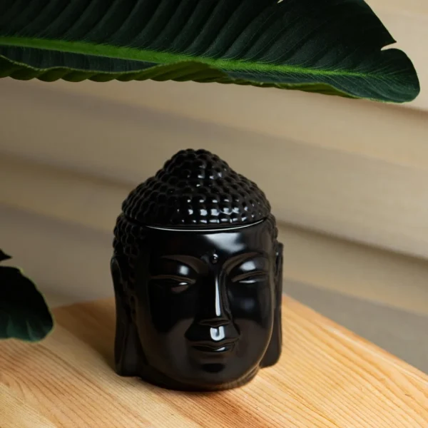 wax melt burner buddha black